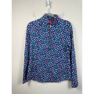 Lilly Pulitzer Skipper Popover In Multicolor Animal Print 1/4 Zip Size Small EUC